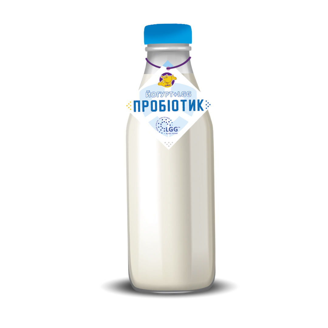 Йогурт АМА +LGG з пробіотиком 2,5% жиру, без наповнювача, пл. бутилка 300 г